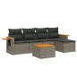 vidaXL 6-tlg. Garten-Sofagarnitur mit Kissen Grau Poly Rattan vidaXL 6-tlg. Garten-Sofagarnitur mit Kissen Grau Poly Rattan