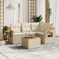 vidaXL 5-tlg. Garten-Sofagarnitur mit Kissen Beige Poly Rattan vidaXL 5-tlg. Garten-Sofagarnitur mit Kissen Beige Poly Rattan