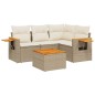 vidaXL 5-tlg. Garten-Sofagarnitur mit Kissen Beige Poly Rattan vidaXL 5-tlg. Garten-Sofagarnitur mit Kissen Beige Poly Rattan