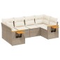 vidaXL 6-tlg. Garten-Sofagarnitur mit Kissen Beige Poly Rattan vidaXL 6-tlg. Garten-Sofagarnitur mit Kissen Beige Poly Rattan