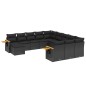 vidaXL 11-tlg. Garten-Sofagarnitur mit Kissen Schwarz Poly Rattan vidaXL 11-tlg. Garten-Sofagarnitur mit Kissen Schwarz Poly Rattan
