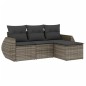 vidaXL 4-tlg. Garten-Sofagarnitur mit Kissen Grau Poly Rattan vidaXL 4-tlg. Garten-Sofagarnitur mit Kissen Grau Poly Rattan