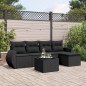 vidaXL 6-tlg. Garten-Sofagarnitur mit Kissen Schwarz Poly Rattan vidaXL 6-tlg. Garten-Sofagarnitur mit Kissen Schwarz Poly Rattan