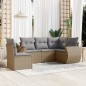 vidaXL 6-tlg. Garten-Sofagarnitur mit Kissen Beige Poly Rattan vidaXL 6-tlg. Garten-Sofagarnitur mit Kissen Beige Poly Rattan