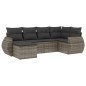 vidaXL 6-tlg. Garten-Sofagarnitur mit Kissen Grau Poly Rattan vidaXL 6-tlg. Garten-Sofagarnitur mit Kissen Grau Poly Rattan