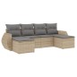 vidaXL 6-tlg. Garten-Sofagarnitur mit Kissen Beige Poly Rattan vidaXL 6-tlg. Garten-Sofagarnitur mit Kissen Beige Poly Rattan