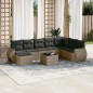 vidaXL 9-tlg. Garten-Sofagarnitur mit Kissen Grau Poly Rattan vidaXL 9-tlg. Garten-Sofagarnitur mit Kissen Grau Poly Rattan