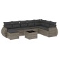 vidaXL 9-tlg. Garten-Sofagarnitur mit Kissen Grau Poly Rattan vidaXL 9-tlg. Garten-Sofagarnitur mit Kissen Grau Poly Rattan
