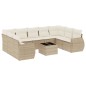 vidaXL 10-tlg. Garten-Sofagarnitur mit Kissen Beige Poly Rattan vidaXL 10-tlg. Garten-Sofagarnitur mit Kissen Beige Poly Rattan