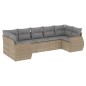 vidaXL 7-tlg. Garten-Sofagarnitur mit Kissen Beige Poly Rattan vidaXL 7-tlg. Garten-Sofagarnitur mit Kissen Beige Poly Rattan