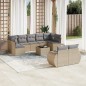 vidaXL 10-tlg. Garten-Sofagarnitur mit Kissen Beige Poly Rattan vidaXL 10-tlg. Garten-Sofagarnitur mit Kissen Beige Poly Rattan