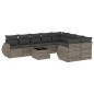 vidaXL 10-tlg. Garten-Sofagarnitur mit Kissen Grau Poly Rattan vidaXL 10-tlg. Garten-Sofagarnitur mit Kissen Grau Poly Rattan