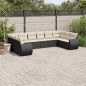 vidaXL 10-tlg. Garten-Sofagarnitur mit Kissen Schwarz Poly Rattan vidaXL 10-tlg. Garten-Sofagarnitur mit Kissen Schwarz Poly Rattan
