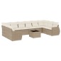 vidaXL 11-tlg. Garten-Sofagarnitur mit Kissen Beige Poly Rattan vidaXL 11-tlg. Garten-Sofagarnitur mit Kissen Beige Poly Rattan