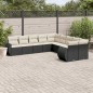 vidaXL 10-tlg. Garten-Sofagarnitur mit Kissen Schwarz Poly Rattan vidaXL 10-tlg. Garten-Sofagarnitur mit Kissen Schwarz Poly Rattan