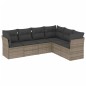 vidaXL 6-tlg. Garten-Sofagarnitur mit Kissen Grau Poly Rattan vidaXL 6-tlg. Garten-Sofagarnitur mit Kissen Grau Poly Rattan