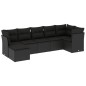 vidaXL 7-tlg. Garten-Sofagarnitur mit Kissen Schwarz Poly Rattan vidaXL 7-tlg. Garten-Sofagarnitur mit Kissen Schwarz Poly Rattan