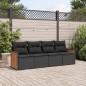 vidaXL 4-tlg. Garten-Sofagarnitur mit Kissen Schwarz Poly Rattan vidaXL 4-tlg. Garten-Sofagarnitur mit Kissen Schwarz Poly Rattan