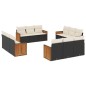 vidaXL 12-tlg. Garten-Sofagarnitur mit Kissen Schwarz Poly Rattan vidaXL 12-tlg. Garten-Sofagarnitur mit Kissen Schwarz Poly Rattan