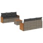 vidaXL 7-tlg. Garten-Sofagarnitur mit Kissen Grau Poly Rattan vidaXL 7-tlg. Garten-Sofagarnitur mit Kissen Grau Poly Rattan