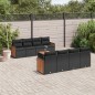 vidaXL 9-tlg. Garten-Sofagarnitur mit Kissen Schwarz Poly Rattan vidaXL 9-tlg. Garten-Sofagarnitur mit Kissen Schwarz Poly Rattan