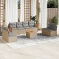 vidaXL 9-tlg. Garten-Sofagarnitur mit Kissen Beige Poly Rattan vidaXL 9-tlg. Garten-Sofagarnitur mit Kissen Beige Poly Rattan