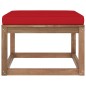 Outdoor-Fußhocker mit Kissen in Rot Outdoor-Fußhocker mit Kissen in Rot