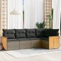vidaXL 5-tlg. Garten-Sofagarnitur mit Kissen Grau Poly Rattan vidaXL 5-tlg. Garten-Sofagarnitur mit Kissen Grau Poly Rattan