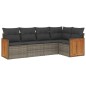 vidaXL 5-tlg. Garten-Sofagarnitur mit Kissen Grau Poly Rattan vidaXL 5-tlg. Garten-Sofagarnitur mit Kissen Grau Poly Rattan