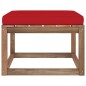 Outdoor-Fußhocker mit Kissen in Rot Outdoor-Fußhocker mit Kissen in Rot