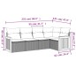vidaXL 5-tlg. Garten-Sofagarnitur mit Kissen Grau Poly Rattan vidaXL 5-tlg. Garten-Sofagarnitur mit Kissen Grau Poly Rattan