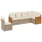 vidaXL 6-tlg. Garten-Sofagarnitur mit Kissen Beige Poly Rattan vidaXL 6-tlg. Garten-Sofagarnitur mit Kissen Beige Poly Rattan