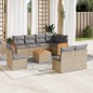 vidaXL 9-tlg. Garten-Sofagarnitur mit Kissen Beige Poly Rattan vidaXL 9-tlg. Garten-Sofagarnitur mit Kissen Beige Poly Rattan