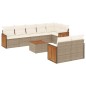 vidaXL 9-tlg. Garten-Sofagarnitur mit Kissen Beige Poly Rattan vidaXL 9-tlg. Garten-Sofagarnitur mit Kissen Beige Poly Rattan