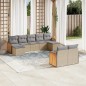 vidaXL 9-tlg. Garten-Sofagarnitur mit Kissen Beige Poly Rattan vidaXL 9-tlg. Garten-Sofagarnitur mit Kissen Beige Poly Rattan