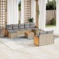 vidaXL 10-tlg. Garten-Sofagarnitur mit Kissen Beige Poly Rattan vidaXL 10-tlg. Garten-Sofagarnitur mit Kissen Beige Poly Rattan