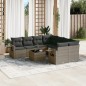 vidaXL 9-tlg. Garten-Sofagarnitur mit Kissen Grau Poly Rattan vidaXL 9-tlg. Garten-Sofagarnitur mit Kissen Grau Poly Rattan