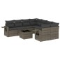 vidaXL 9-tlg. Garten-Sofagarnitur mit Kissen Grau Poly Rattan vidaXL 9-tlg. Garten-Sofagarnitur mit Kissen Grau Poly Rattan