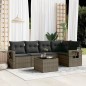 vidaXL 6-tlg. Garten-Sofagarnitur mit Kissen Grau Poly Rattan vidaXL 6-tlg. Garten-Sofagarnitur mit Kissen Grau Poly Rattan