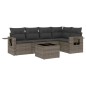 vidaXL 6-tlg. Garten-Sofagarnitur mit Kissen Grau Poly Rattan vidaXL 6-tlg. Garten-Sofagarnitur mit Kissen Grau Poly Rattan