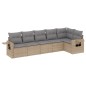 vidaXL 6-tlg. Garten-Sofagarnitur mit Kissen Beige Poly Rattan vidaXL 6-tlg. Garten-Sofagarnitur mit Kissen Beige Poly Rattan