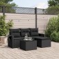 vidaXL 4-tlg. Garten-Sofagarnitur mit Kissen Schwarz Poly Rattan vidaXL 4-tlg. Garten-Sofagarnitur mit Kissen Schwarz Poly Rattan