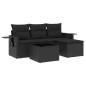vidaXL 4-tlg. Garten-Sofagarnitur mit Kissen Schwarz Poly Rattan vidaXL 4-tlg. Garten-Sofagarnitur mit Kissen Schwarz Poly Rattan