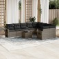 vidaXL 10-tlg. Garten-Sofagarnitur mit Kissen Grau Poly Rattan vidaXL 10-tlg. Garten-Sofagarnitur mit Kissen Grau Poly Rattan