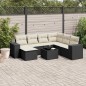 vidaXL 8-tlg. Garten-Sofagarnitur mit Kissen Schwarz Poly Rattan vidaXL 8-tlg. Garten-Sofagarnitur mit Kissen Schwarz Poly Rattan