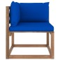 Outdoor-Ecksofa Paletten mit Kissen in Blau Outdoor-Ecksofa Paletten mit Kissen in Blau