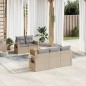 vidaXL 6-tlg. Garten-Sofagarnitur mit Kissen Beige Poly Rattan vidaXL 6-tlg. Garten-Sofagarnitur mit Kissen Beige Poly Rattan