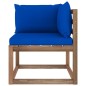 Outdoor-Ecksofa Paletten mit Kissen in Blau Outdoor-Ecksofa Paletten mit Kissen in Blau