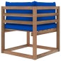 Outdoor-Ecksofa Paletten mit Kissen in Blau Outdoor-Ecksofa Paletten mit Kissen in Blau