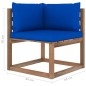 Outdoor-Ecksofa Paletten mit Kissen in Blau Outdoor-Ecksofa Paletten mit Kissen in Blau